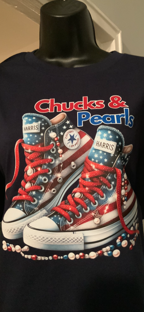 Kamala Harris Chucks & Pearls T shirts